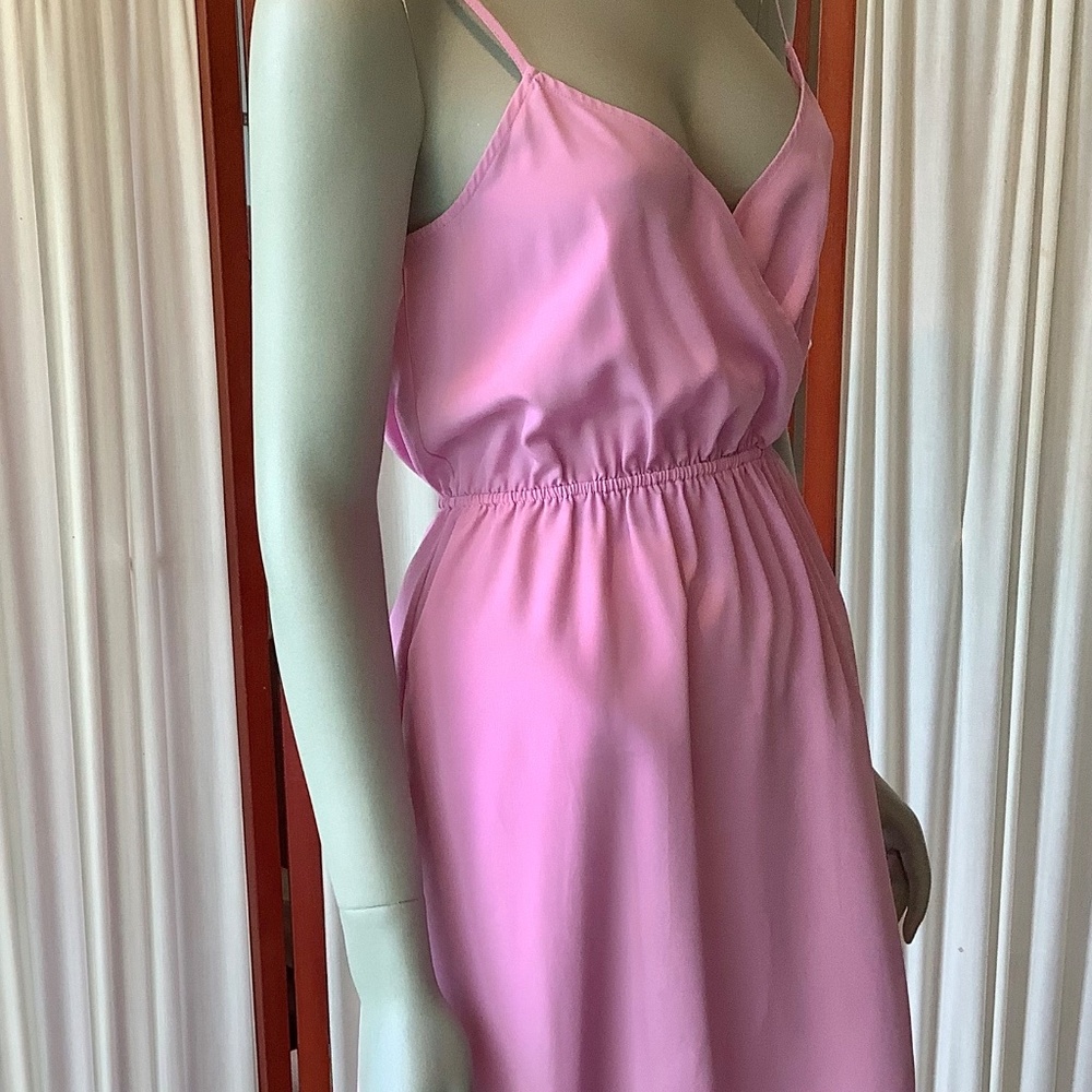 Kardashian Kollection KK Women’s Pink Slip Dress High Low Hem V Neck XS - Picture 2 of 7